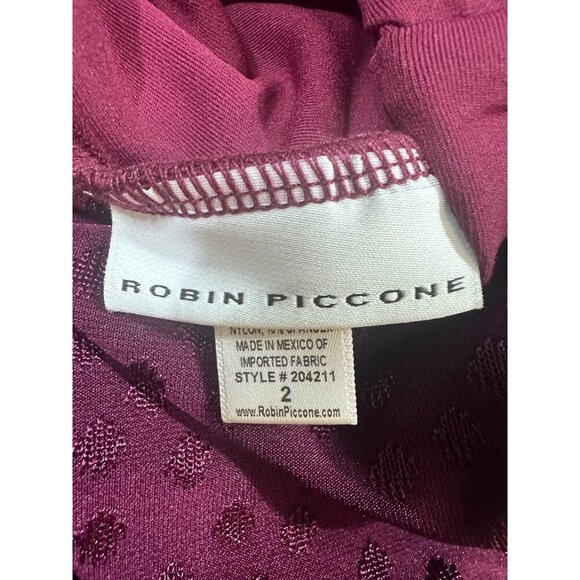 Robin Piccone Julianna Dot Ruffle Deep V-neck One-piece Swimsuit NWOT 2 - Picture 7 of 10